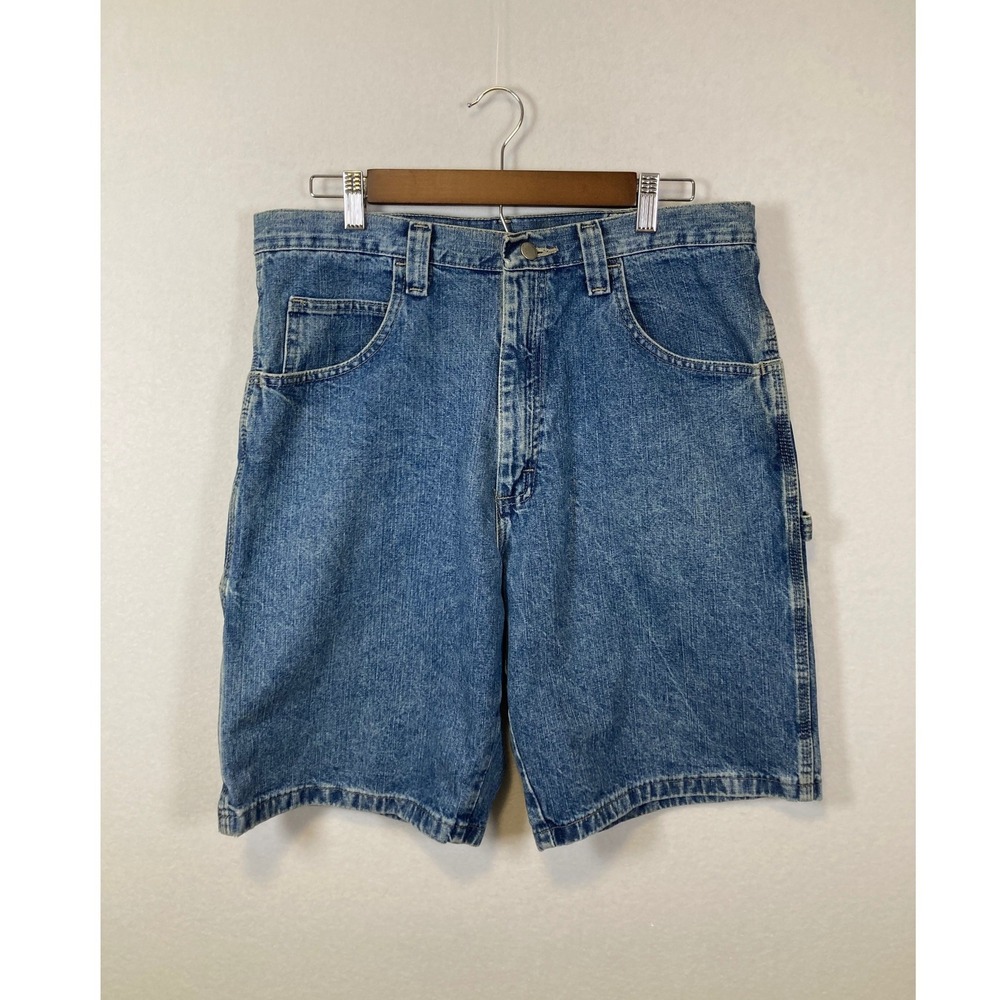 Wrangler Carpenter Shorts Mens 34 Blue Denim Relaxed‎ Fit Utility